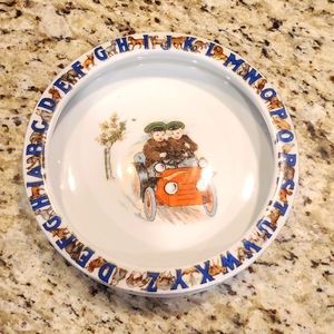 1920's German Baby or Toddler Plate with Motorcar